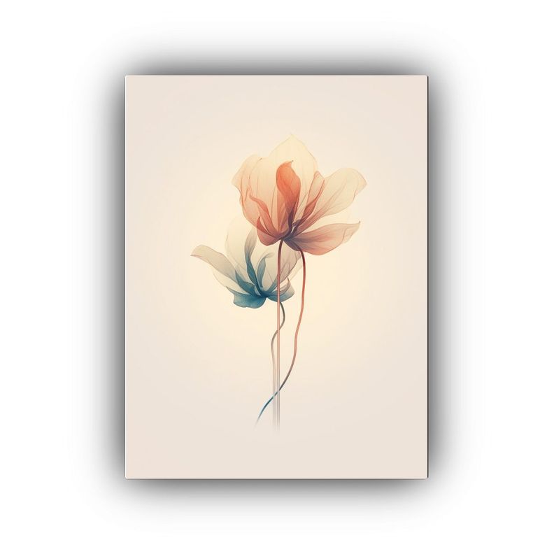 Pintura Acuarela En Bastidor Líneas Minimalistas 30x45cm-0