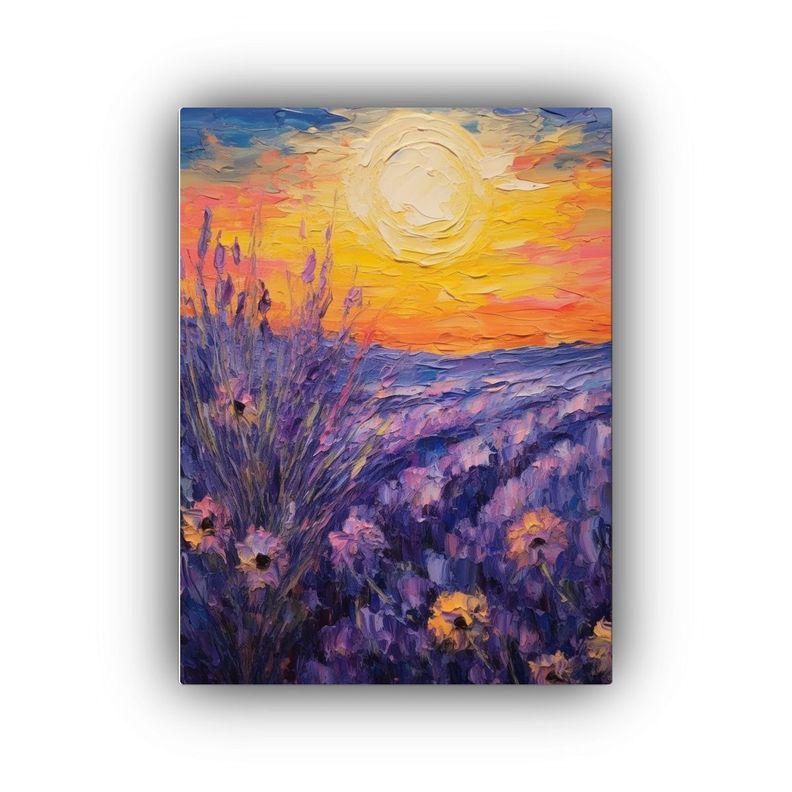 Cuadro Abstracto Innovador De Lavanda En óleo 40x50cm-0