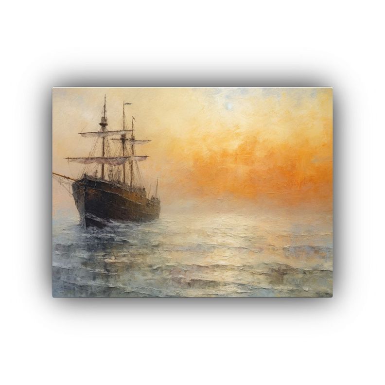 Cuadro Marino Barco Costa Impresionista óleo Lienzo. 50x40cm-0