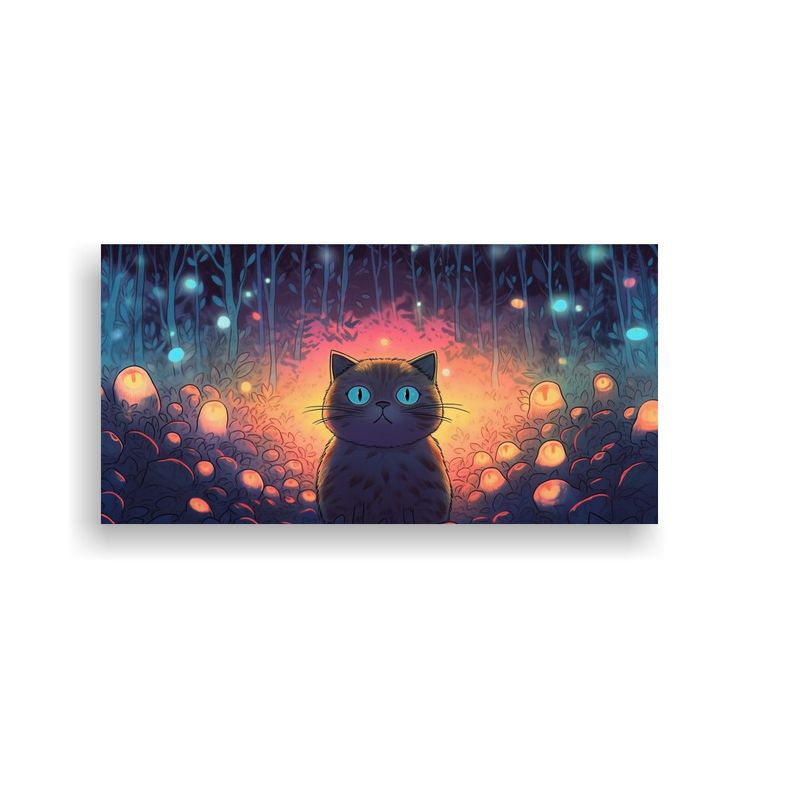 Pinturas Decorativas Vintage De Gatos Con Ojos 40x20cm-0