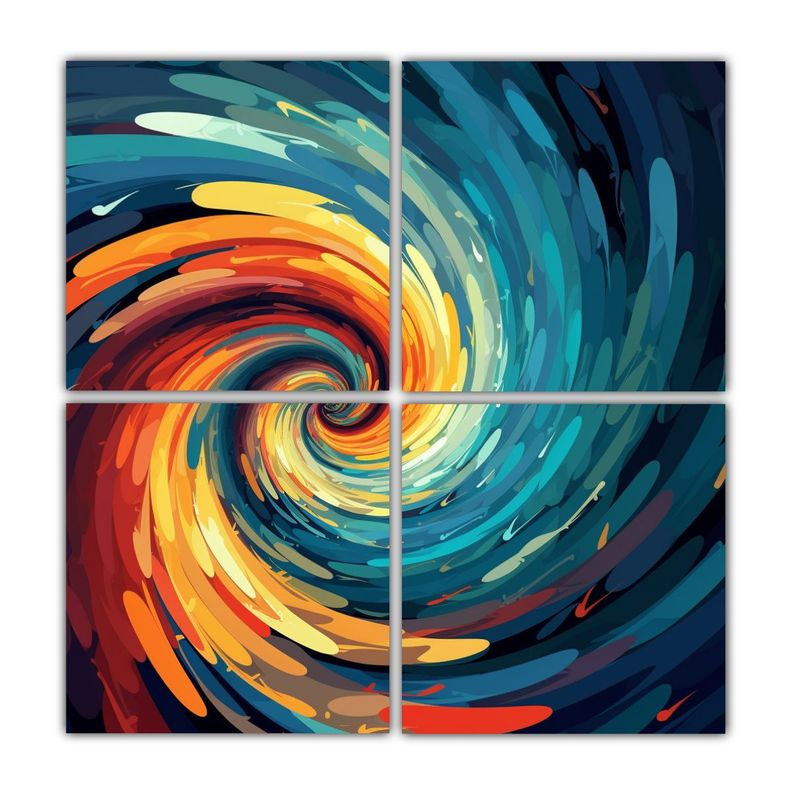 4 Lienzos Fotografia Detalle Espiral Arte 80x80 Cm