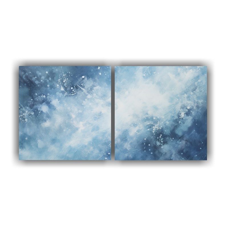 Pintura Dinámica Representando Tormenta De Nieve 100x50 Cm-0
