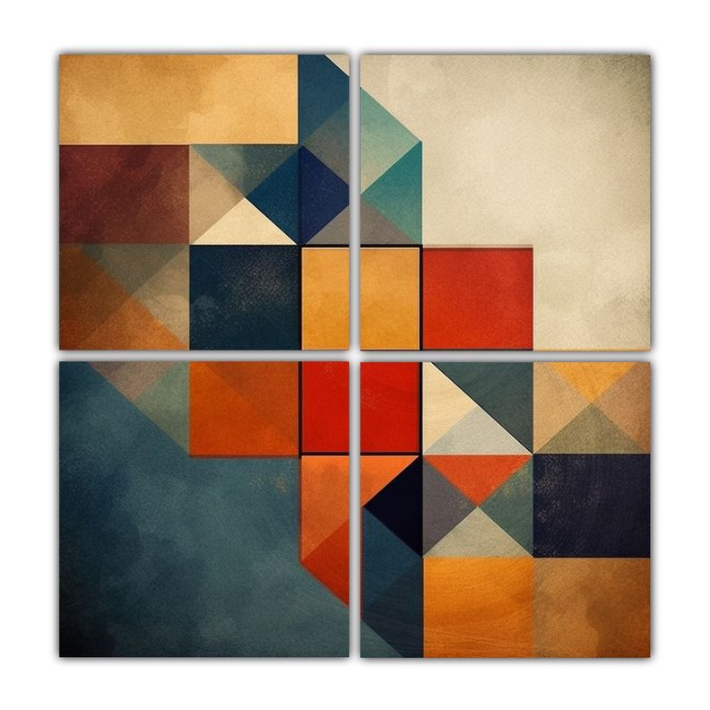 Cuatro Cuadros Decorativos Geometricos Sublimes 100x100 Cm