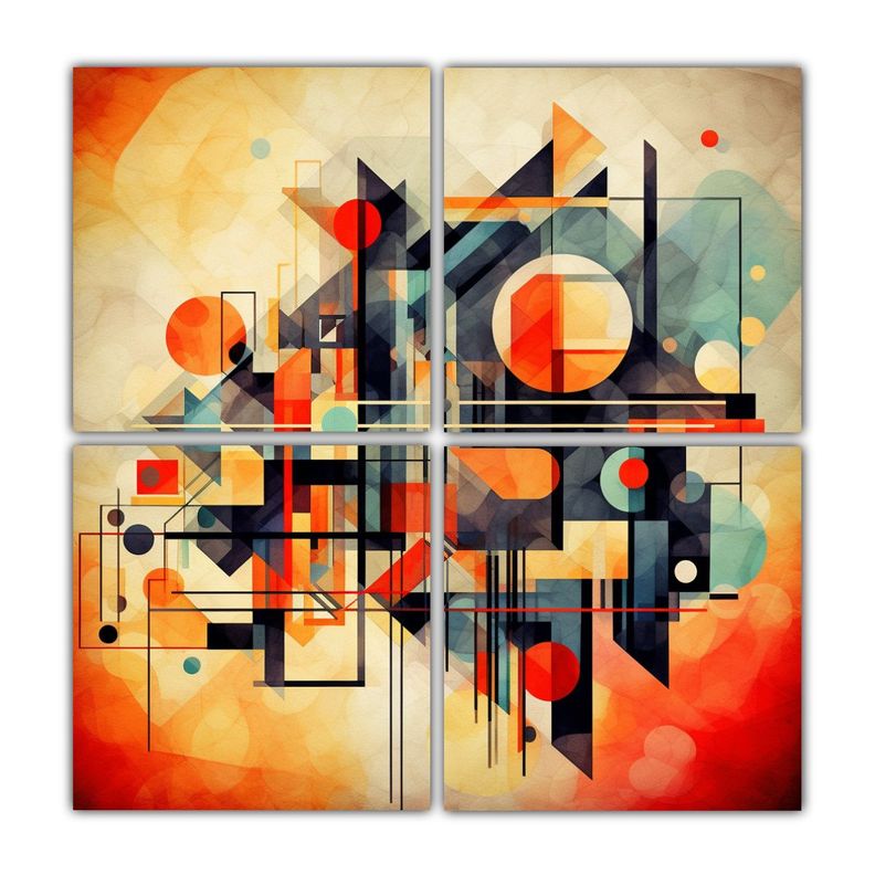 Pintura Decorativa Abstracta Geometrica 40x40 Cm