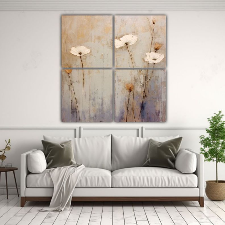 Cuadro Pared Abstracto Estilo Óleo Minimalista 200x200 Cm-2