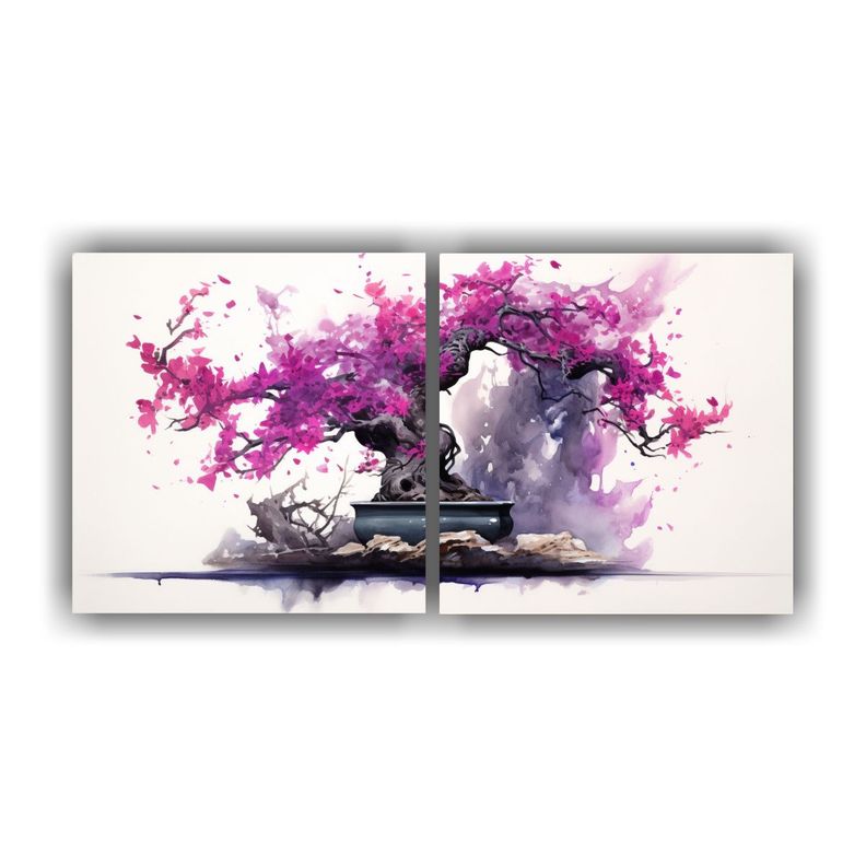 Artes Moderno Set 2 Pinturas Abstractas Calles 80x40 Cm-0
