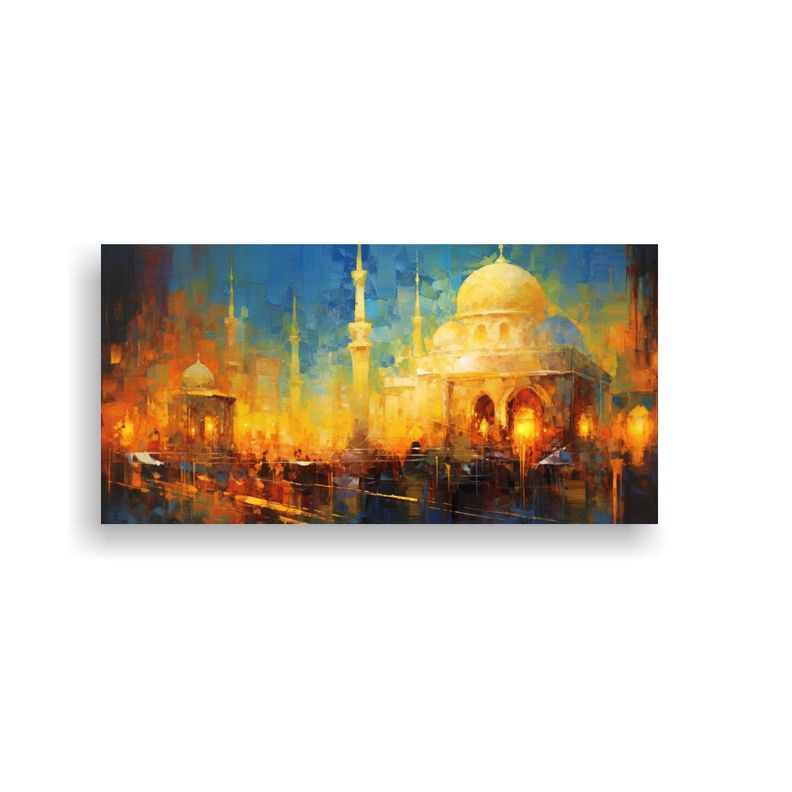 Pintura Al Estilo óleo Horizontal De Hagia 40x20cm-0