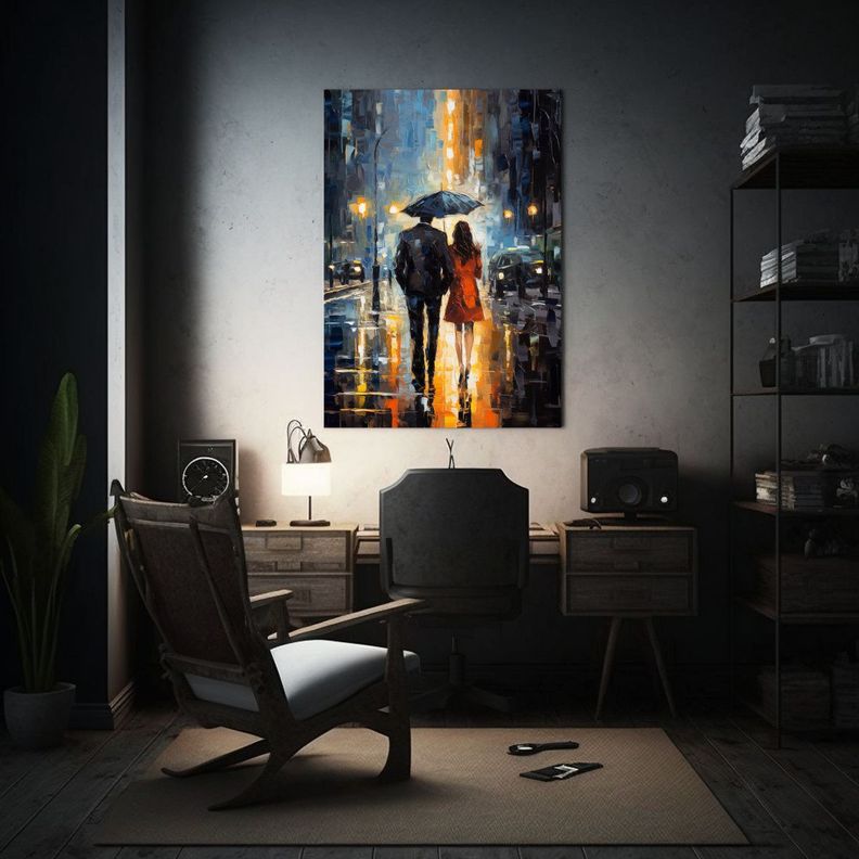 Pintura Al óleo Exclusiva Con Cuchillo En Lienzo 50x75cm-2