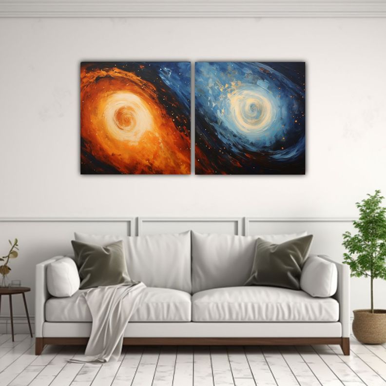 Arte De Pared Composición Luminosa En Lienzo 140x70 Cm-2