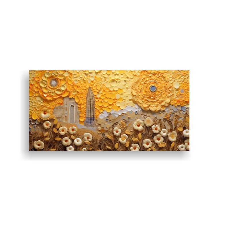 Cuadro 3D Con Lentejuelas Y Gemas En Quilling 100x50cm-0