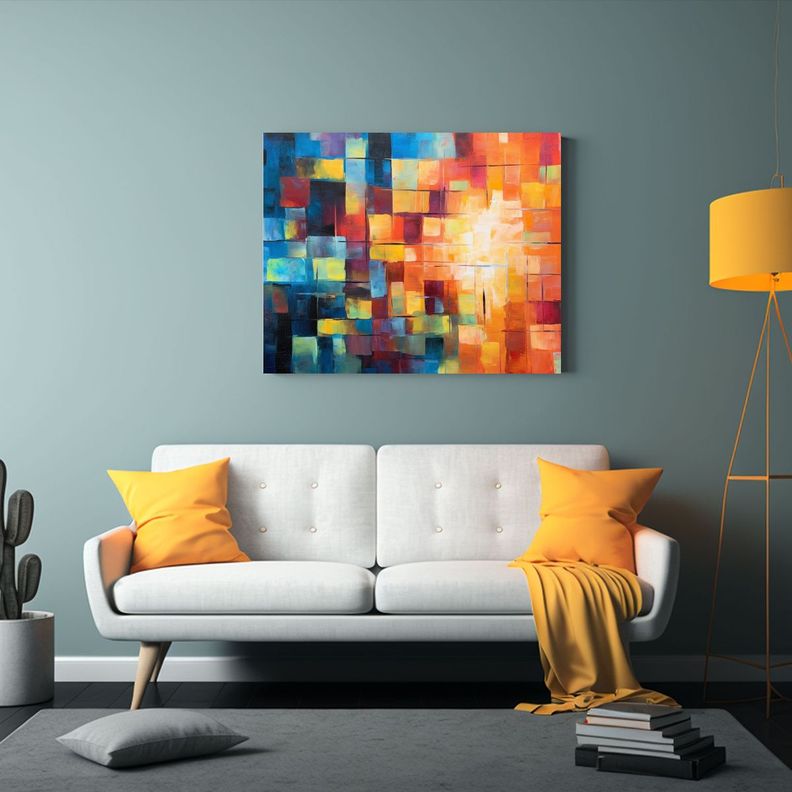 Cuadro Impreso: Pintura Al óleo Con Colores 30x20cm-2