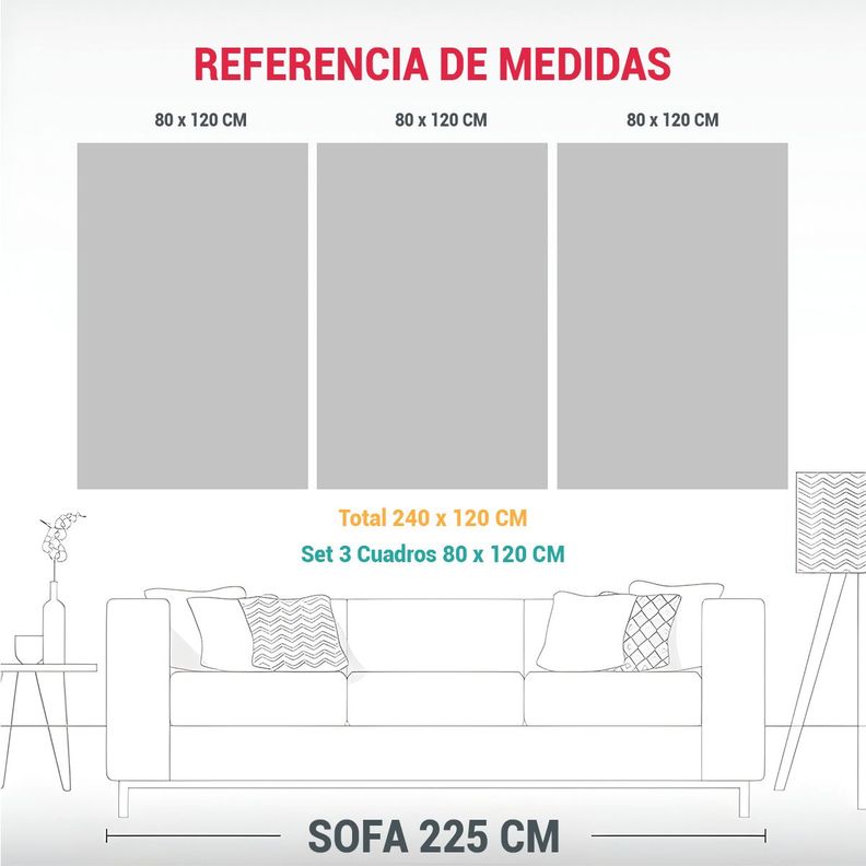 Tres Cuadros Cuadro Estético Pintura De Flores 240x120 Cm-1