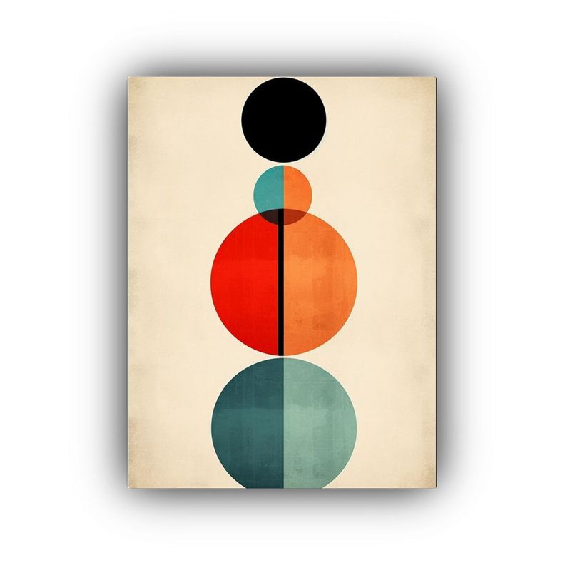 Pintura Abstracta Minimalista Geometría Armónica 30x45cm-0