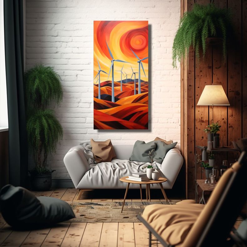 Cuadro De Diseño Para Sala: La Danza Abstracta 40x80cm-2