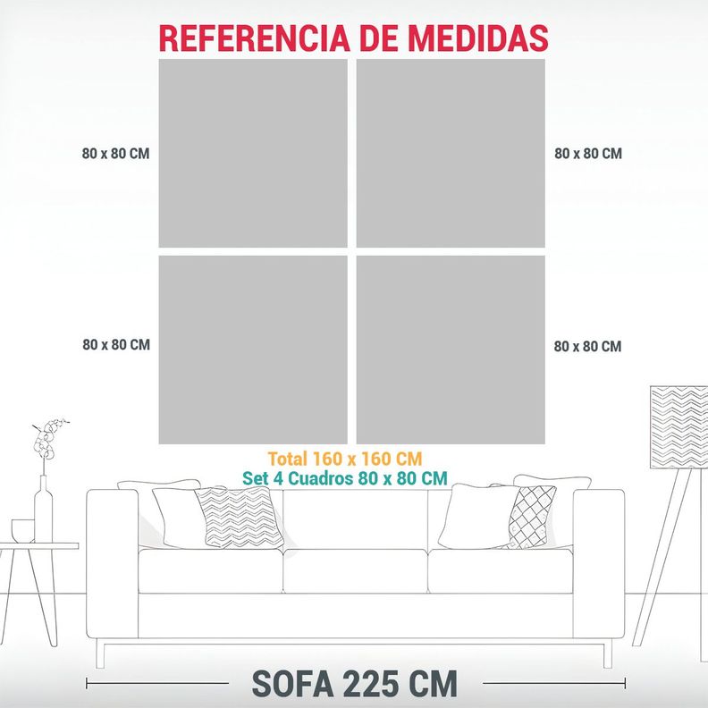 Cuadro Minimalista Pintura Al óleo Ciudad 160x160 Cm-1
