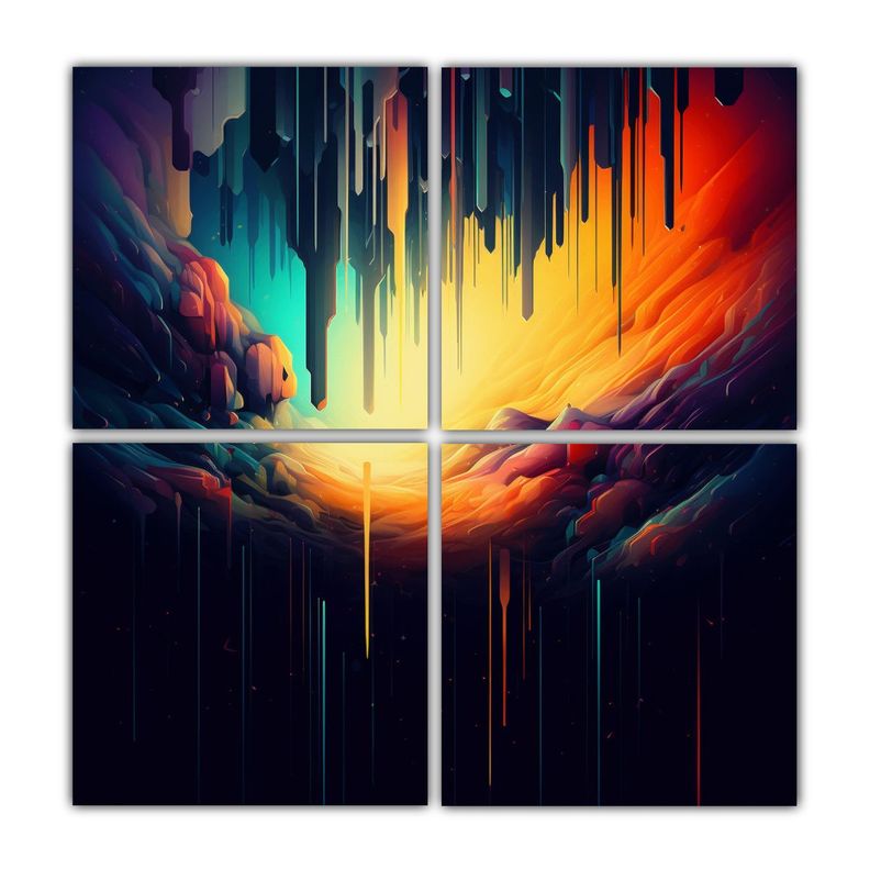Cuadros Abstractos De Pared Espacio 40x40 Cm