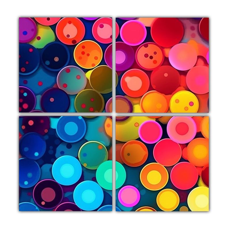 Pinturas Decorativas Intensas Con Patron De Poka 80x80 Cm