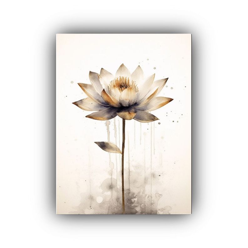 Cuadro Hermoso Relieve De Flor De Loto Abstracto, 80x120cm-0