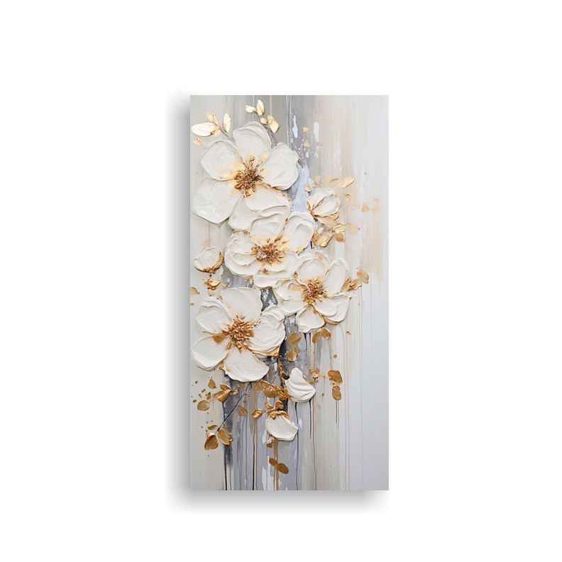 Pintura Acrílica En Blanco Con Salpicaduras 60x120cm-0