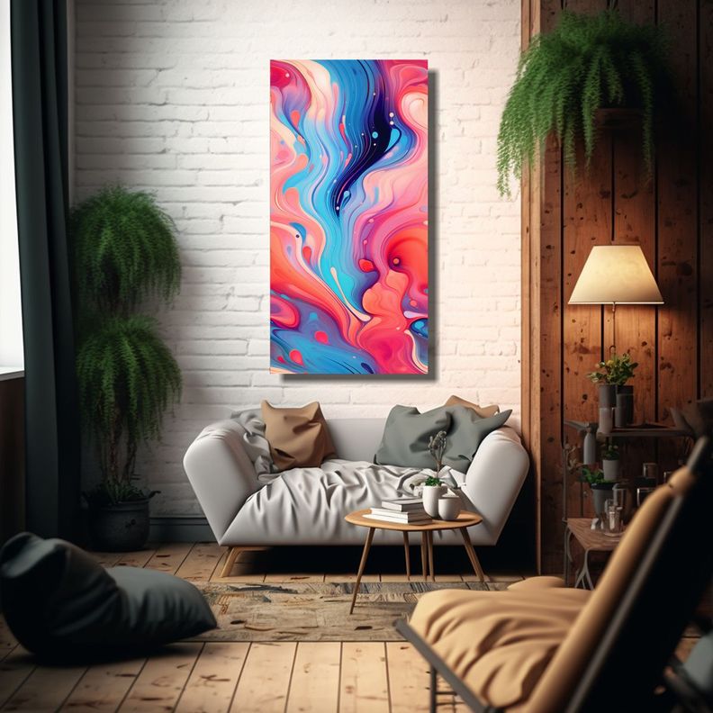 Cuadro Abstracto Creatividad Pintura Abstracta 70x140cm-2