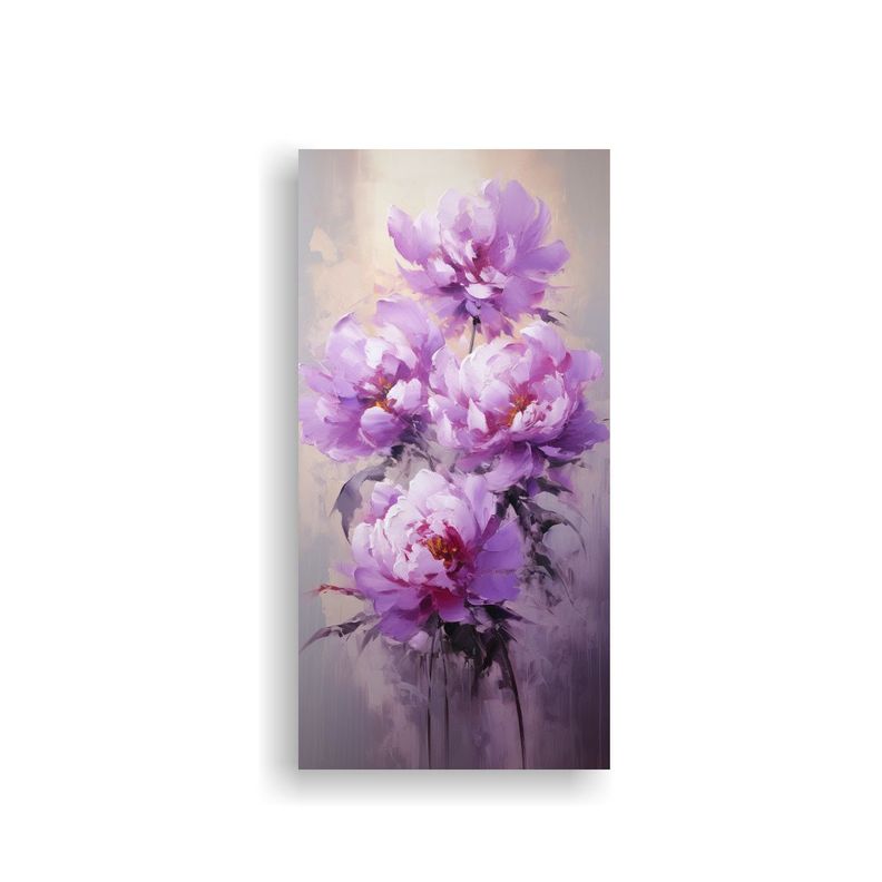 Pintura De Arte De Pared En Lienzo Estilo Flores 70x140cm-0