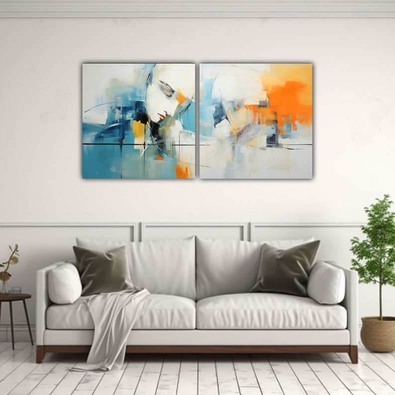 Dibujo Elegancia: Pintura Acrílica Abstracta 160x80 Cm-2