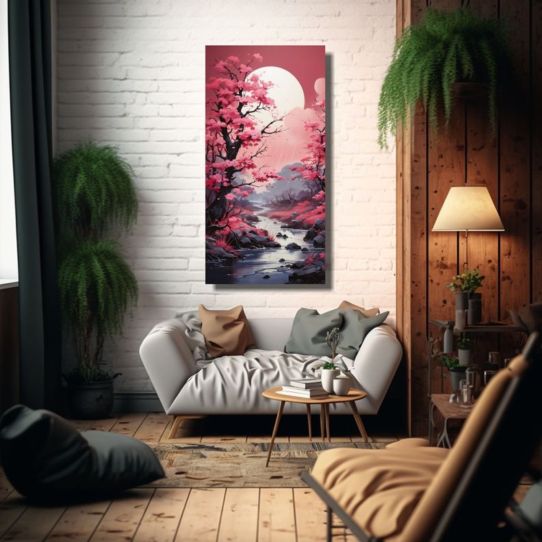 Pintura Decorativa Composición Fotografía Lineal 40x80cm-2