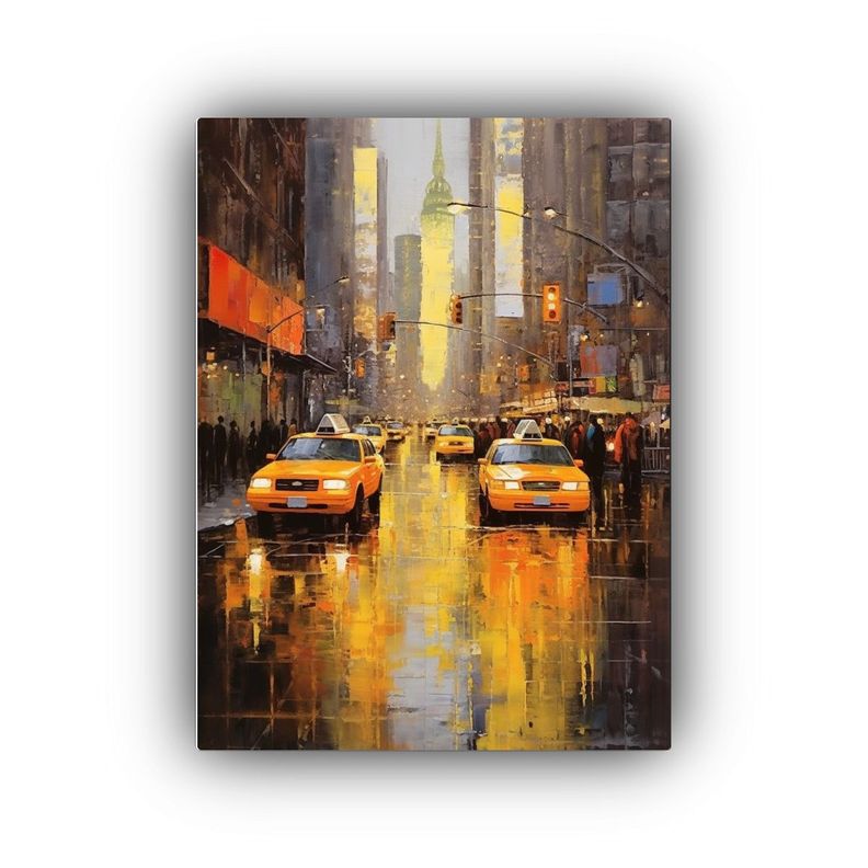 Arte Pared Moderno Pintura óleo Escena Calle 60x90cm-0