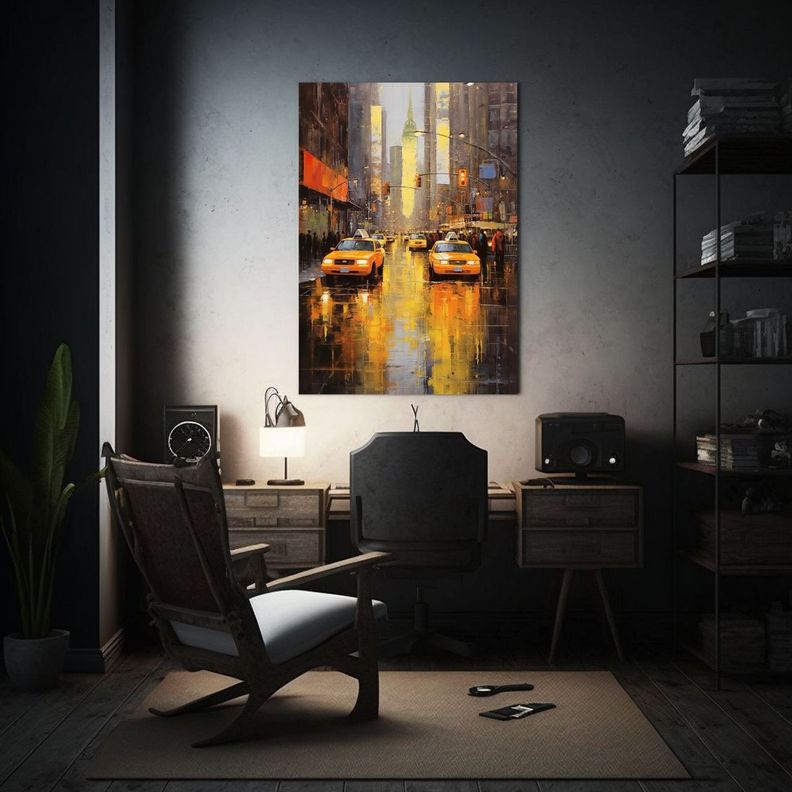 Arte Pared Moderno Pintura óleo Escena Calle 60x90cm-2