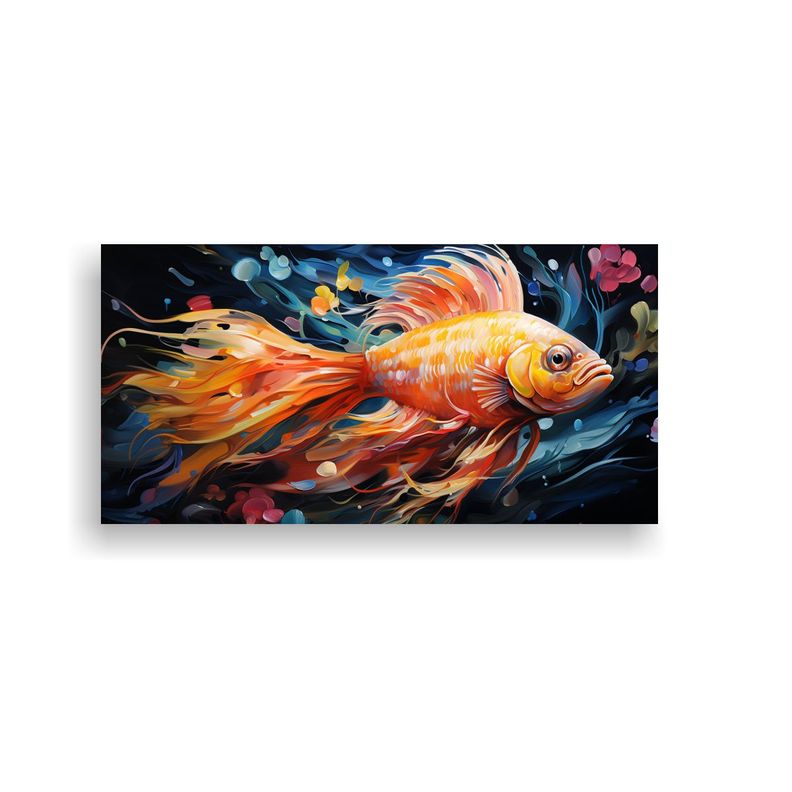 Pintura Al Estilo óleo Estilo Zebrafish Intenso 160x80cm-0
