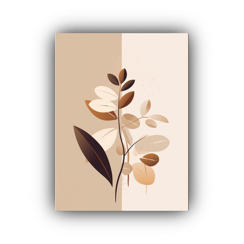 Cuadro Creativa Vida: Planta Con Hojas Y Fondo 50x75cm-0