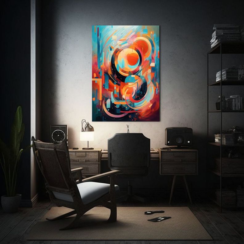 Cuadro Abstracto Pintado Al óleo Estilo 40x50cm-2