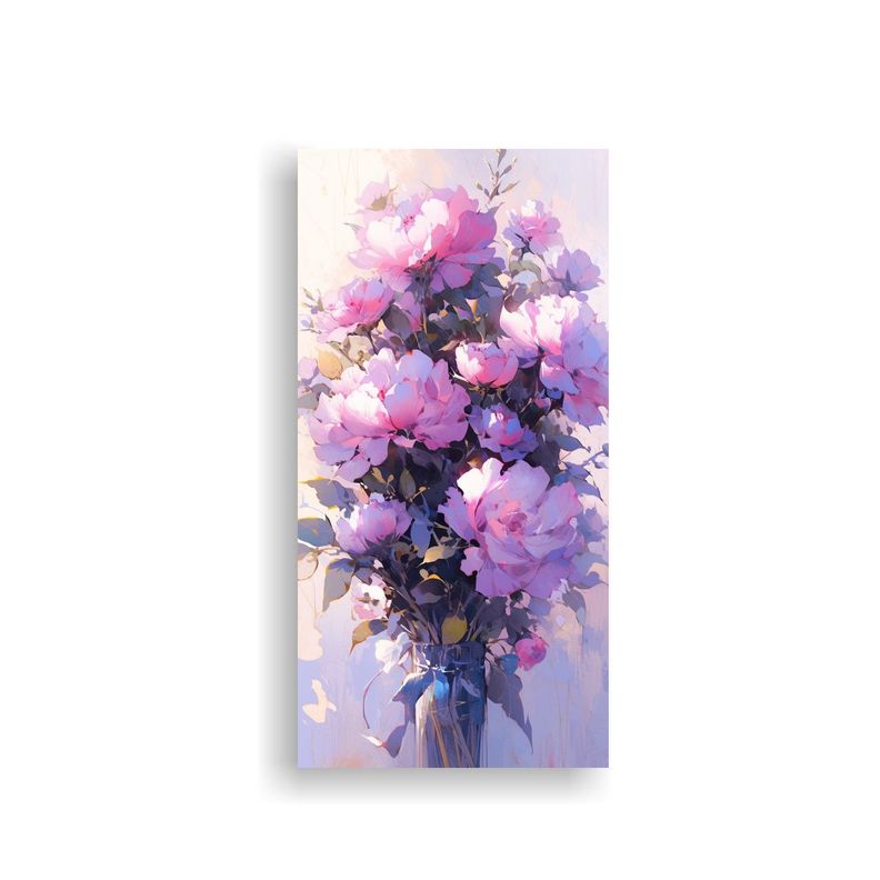 Cuadro Moderno Exclusivo Flores Moradas Y Rosadas  70x140cm-0