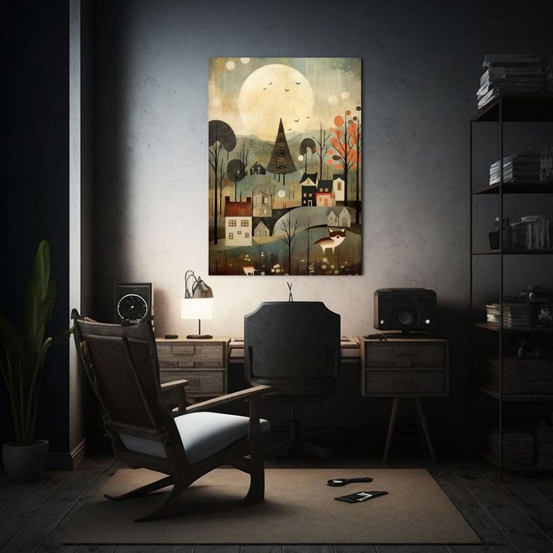 Paisaje Acuarela Estilo Jon Klassen Y Jane 80x120cm-2