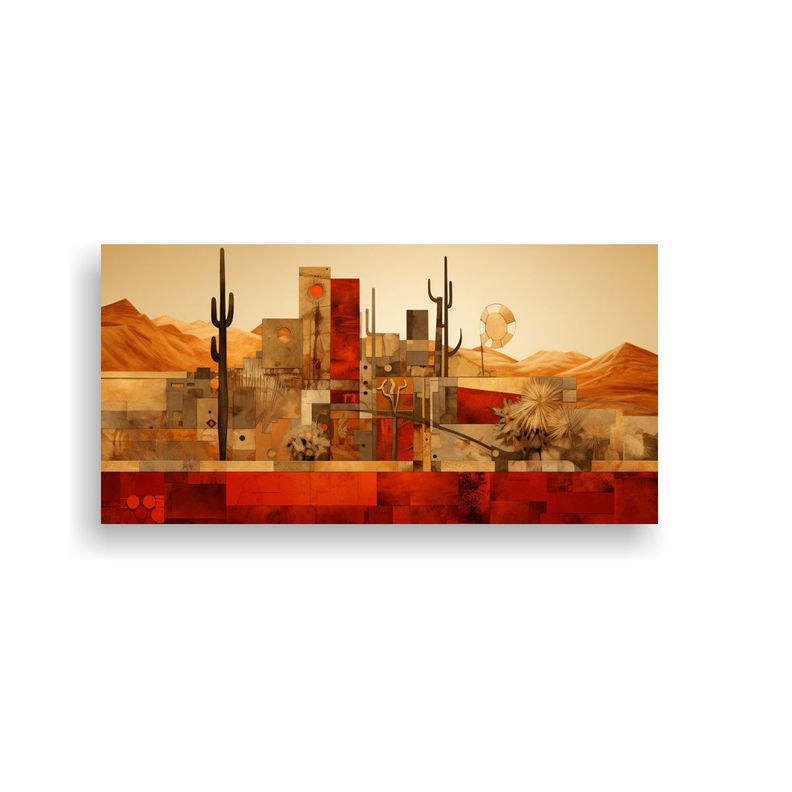 Cuadro Abstracto Composición Estrellada Texturas 120x60cm