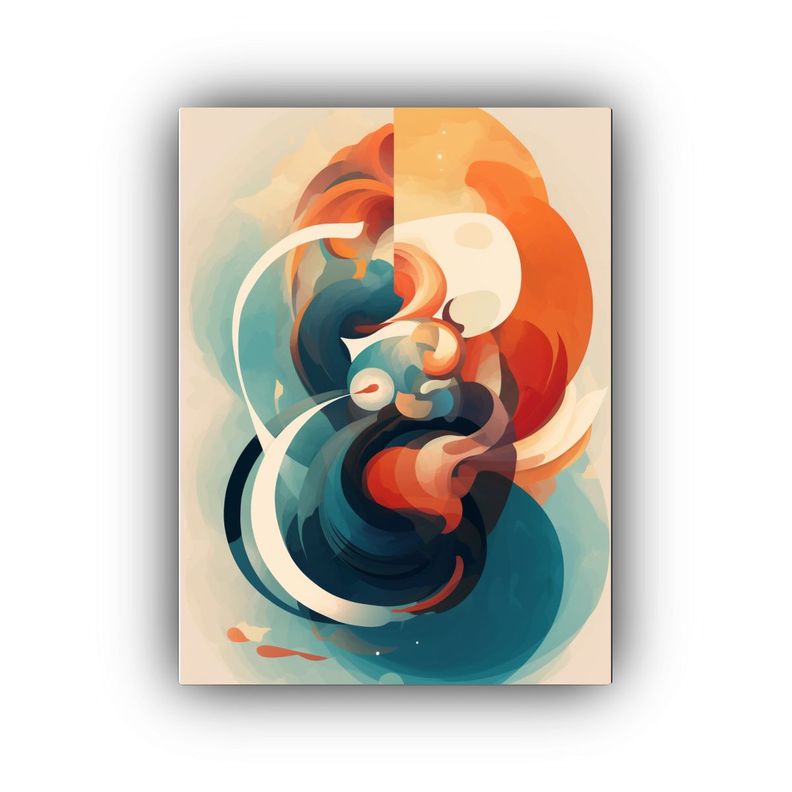 Cuadro Abstracto Brillante En Lienzo: Arte 40x50cm-0