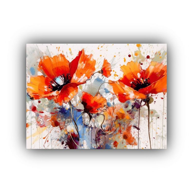 Cuadro Decorativo Juveniles Con Dos Flores De Amapola Rojas  75x50cm-0