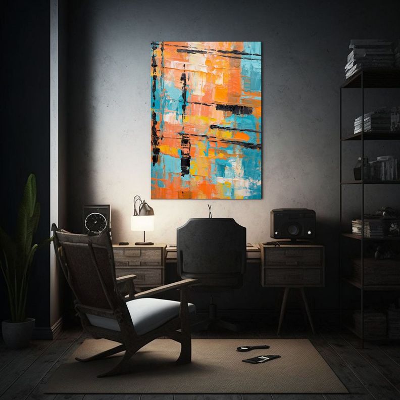 Pintura Composición Living En Primer Plano, 50x65cm-2