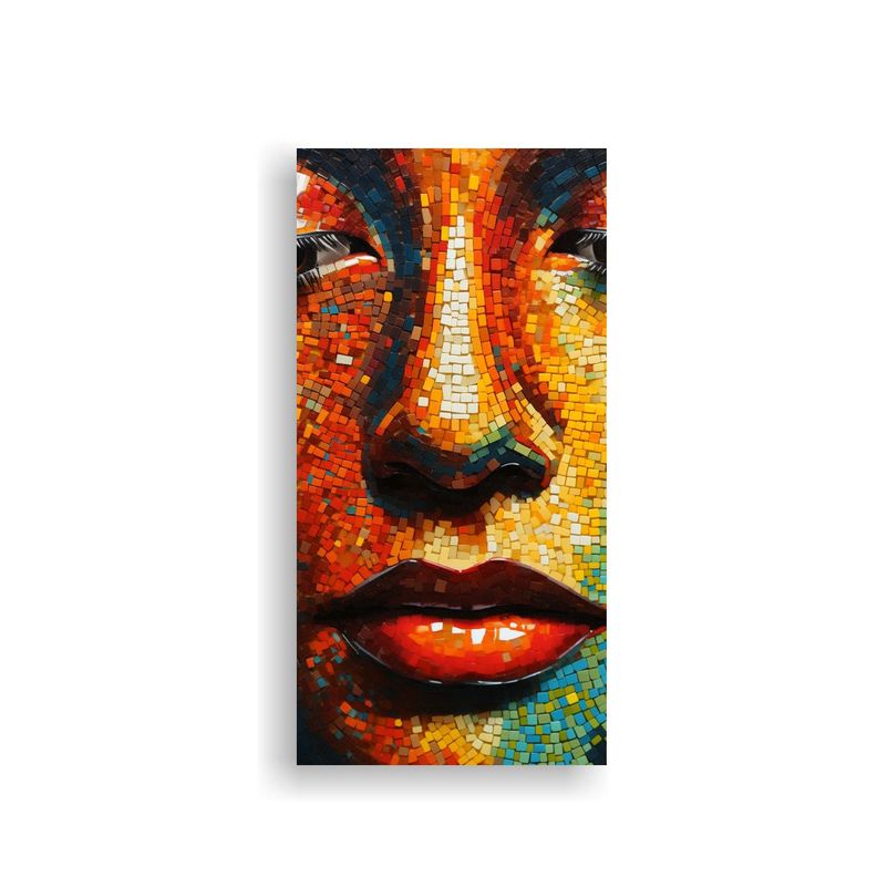 Pintura Abstracta Fusión Puntillismo Y Colores 20x40cm-0