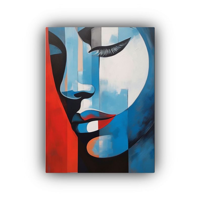 Pintura Arte De Pared Moderno Living De Un Rostro 40x60cm-0