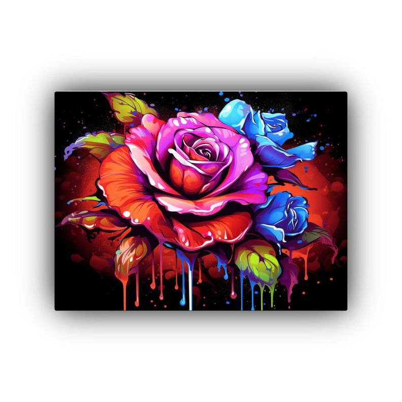 Cuadro Decorativo Flores Líneas Delicadas Adorno Colorido G 40x30cm-0