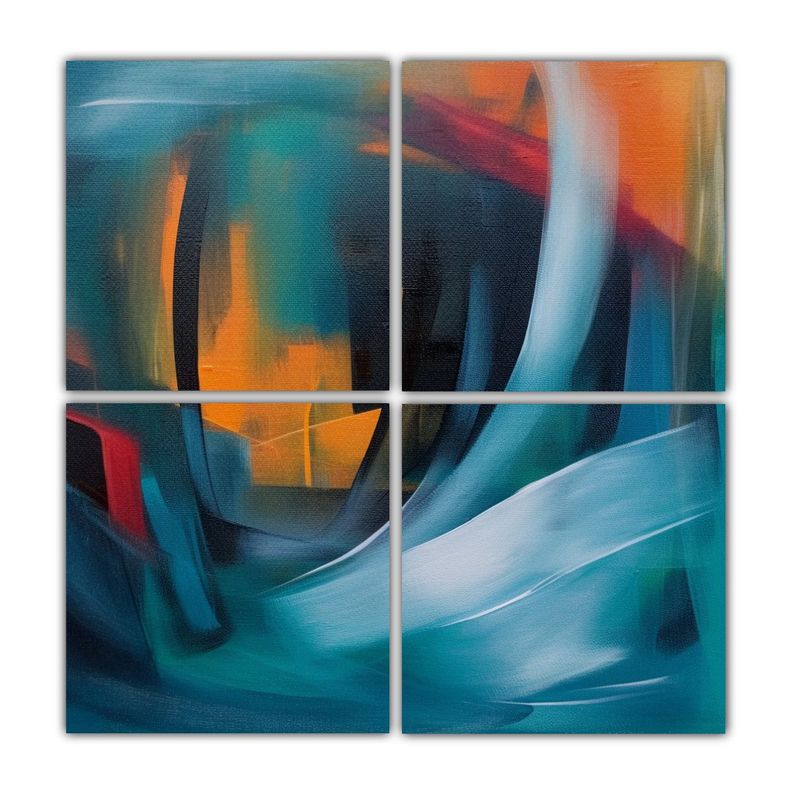 Cuatro Composiciones Tela Sublimada Abstracta 60x60 Cm