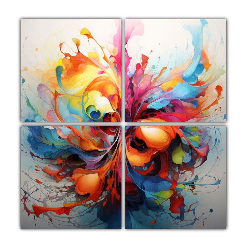 Cuadros Colores Simetría Abstractos De Arte 160x160 Cm-0