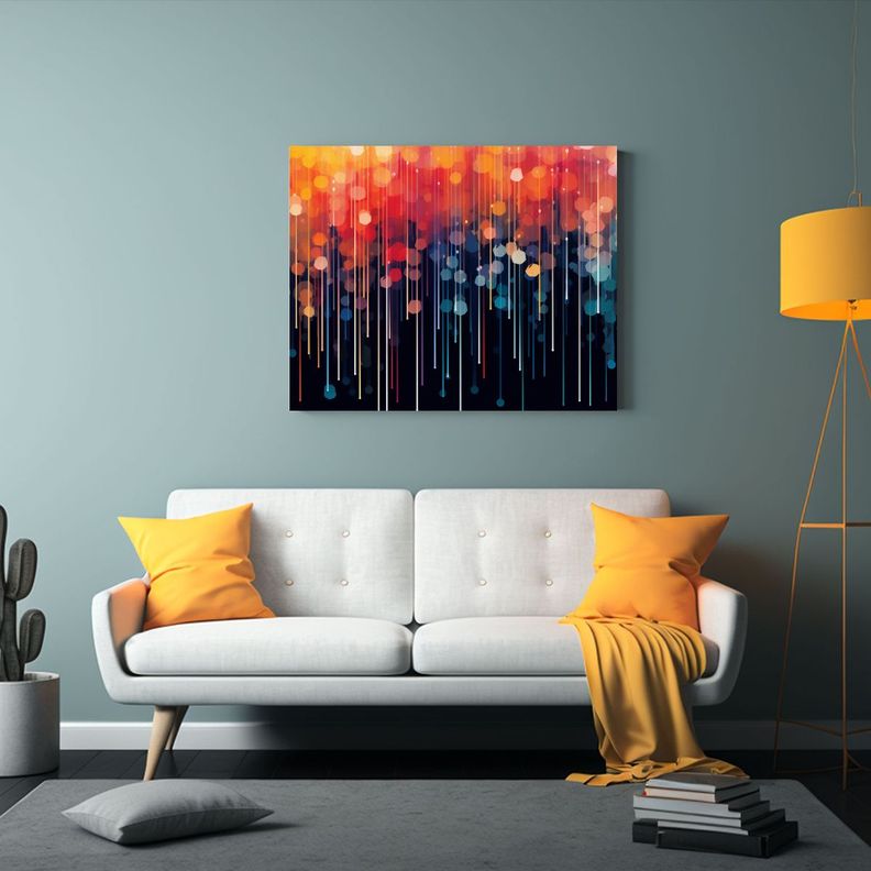 Cuadro Abstracto Diseño Gráfico Lienzo Tela 90x60cm-2