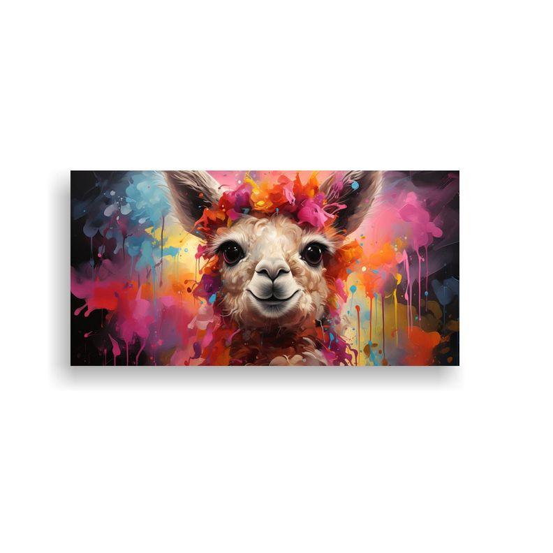 Pintura Al óleo De Alpaca Colorida Estilo 40x20cm-0