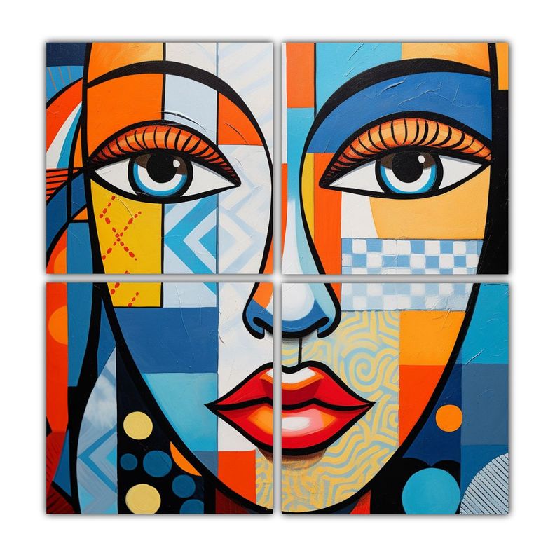 Cuadro De Arte Pared Estilo Vintage Rostro 120x120 Cm