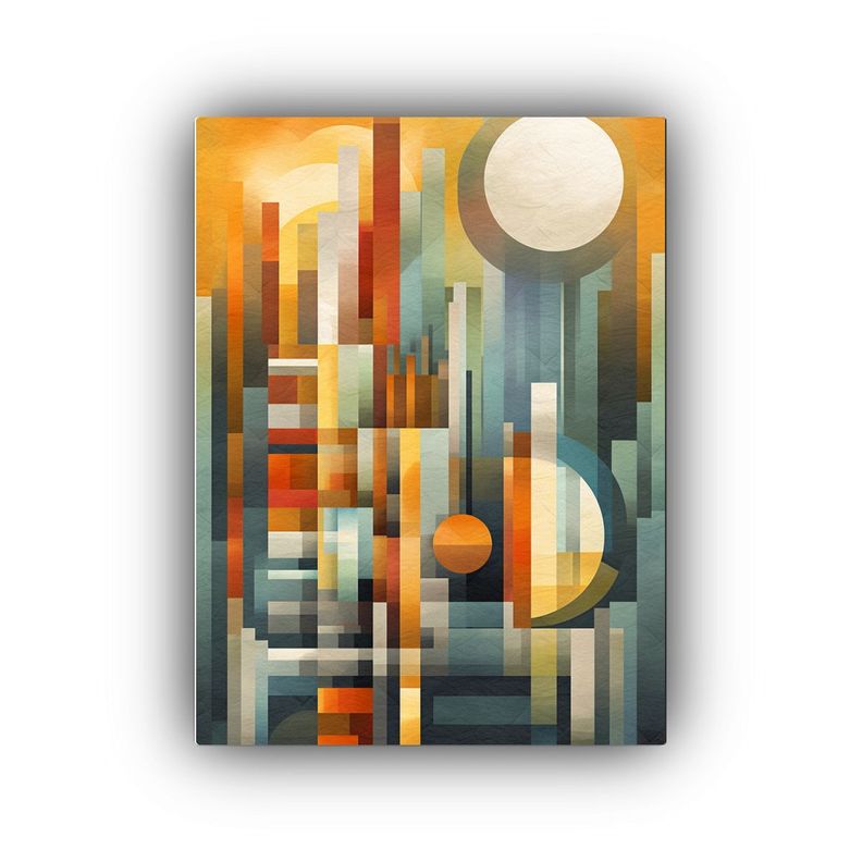 Pintura Arte Geométrico: Paisaje Abstracto Y Llamativo Arte 50x75cm-0