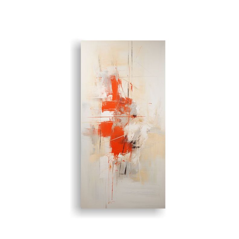 Pintura Acrílica Abstracta Refinada En Tablero 20x40cm-0