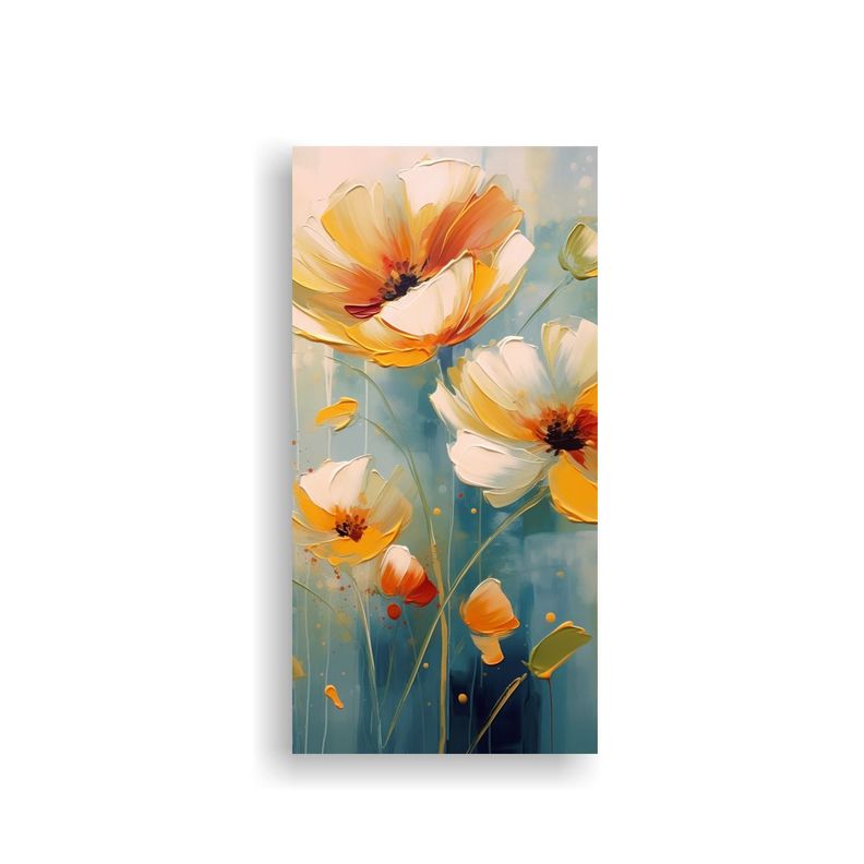 Pintura Al óleo De Flores En Fondo Abstracto 80x160cm-0