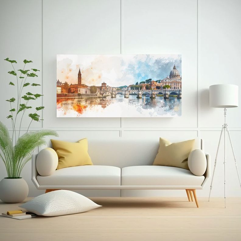 Cuadro Dibujo Inspiración: 2 Ciudades Mezcladas 40x20cm-2